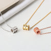 S925 Sterling Silver Gold Color Electroplated Barbell Pendant Necklace With Cross Chain Simple Trendy Clavicle Chain