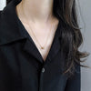 S925 Sterling Silver Gold Color Electroplated Barbell Pendant Necklace With Cross Chain Simple Trendy Clavicle Chain