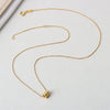 S925 Sterling Silver Gold Color Electroplated Barbell Pendant Necklace With Cross Chain Simple Trendy Clavicle Chain