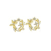 S925 Sterling Silver Gold Hollow Wreath Flower Stud Earrings Delicate Plant Floral Design For Women With Fine Craftsmanship