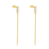 S925 Sterling Silver Gold Plated Chain Tassel Earrings With Geometric Pattern And Electroplating For Women