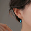 S925 Sterling Silver Gradient Heart Shaped Love Earrings Sweet Fashion Heart Pattern Ear Jewelry For Women