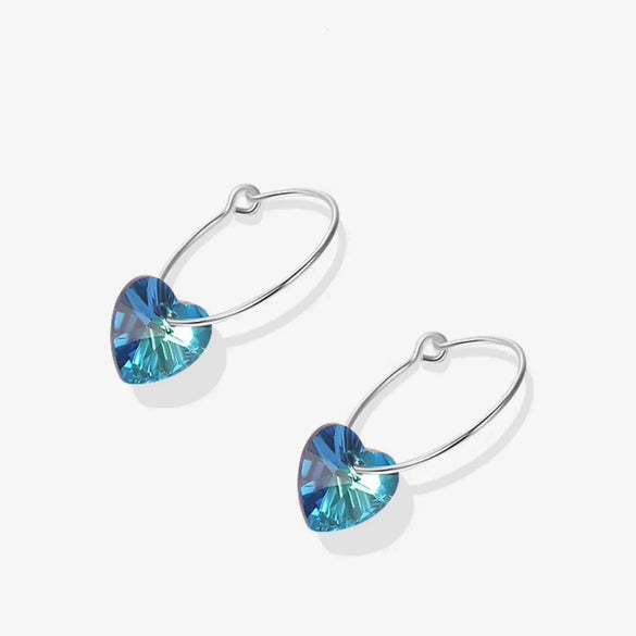 S925 Sterling Silver Gradient Heart Shaped Love Earrings Sweet Fashion Heart Pattern Ear Jewelry For Women