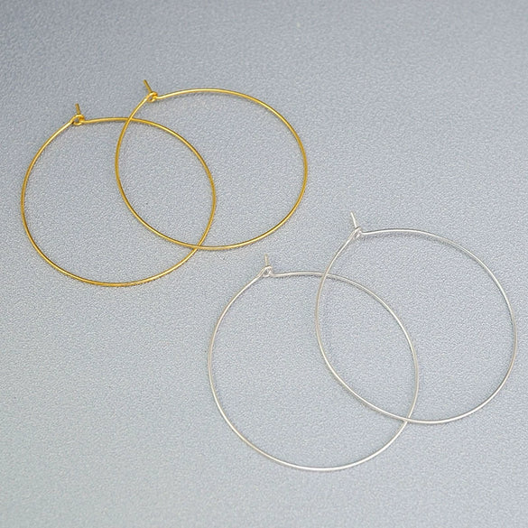 S925 Sterling Silver Handmade Geometric Large Round Circle Earrings Simple Statement Ear Jewelry For Women