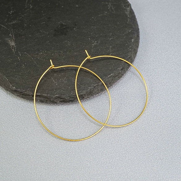 S925 Sterling Silver Handmade Geometric Large Round Circle Earrings Simple Statement Ear Jewelry For Women