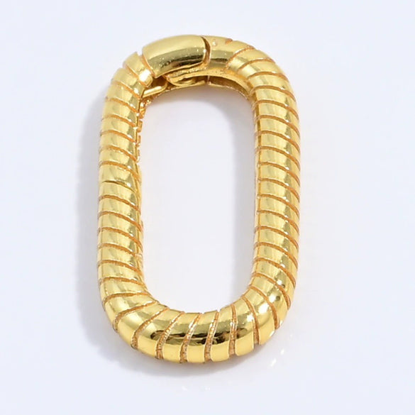 S925 Sterling Silver Handmade Heart Connection Buckle For Bracelet Necklace With Stripes And Electroplating