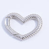 S925 Sterling Silver Handmade Heart Connection Buckle For Bracelet Necklace With Stripes And Electroplating