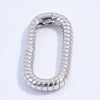S925 Sterling Silver Handmade Heart Connection Buckle For Bracelet Necklace With Stripes And Electroplating