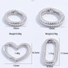 S925 Sterling Silver Handmade Heart Connection Buckle For Bracelet Necklace With Stripes And Electroplating