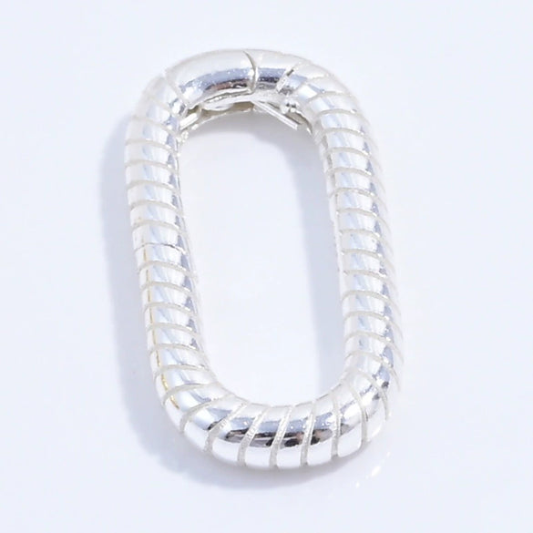 S925 Sterling Silver Handmade Heart Connection Buckle For Bracelet Necklace With Stripes And Electroplating