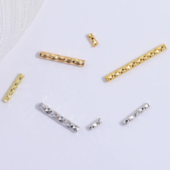 S925 Sterling Silver Handmade Straight Tube Beaded Bracelet Necklace Accessories With Electroplating
