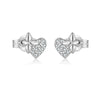 S925 Sterling Silver Heart Earrings For Women Retro French Niche High End Electroplated With Platinum Or 18K Gold Geometric Design