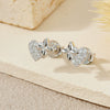 S925 Sterling Silver Heart Earrings For Women Retro French Niche High End Electroplated With Platinum Or 18K Gold Geometric Design