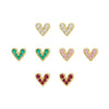 S925 Sterling Silver Heart Earrings With Colorful Zircon For Women