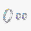S925 Sterling Silver Heart Enamel Color Niche Design Ring With Dripping Glue Treatment For Women's Light Luxury Small Fresh Jewelry Set With Love Water Drops Bell Pattern