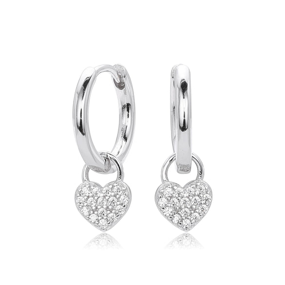 S925 Sterling Silver Heart Geometric Pattern Earrings