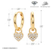 S925 Sterling Silver Heart Geometric Pattern Earrings