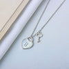 S925 Sterling Silver Heart Lock Necklace With Mixed Gem Pendant Electroplated Cross Chain Clavicle Necklace For Women Simple Light Luxury Style