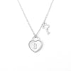 S925 Sterling Silver Heart Lock Necklace With Mixed Gem Pendant Electroplated Cross Chain Clavicle Necklace For Women Simple Light Luxury Style