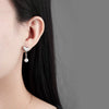 S925 Sterling Silver Heart Pearl Bead Earrings Geometric Electroplated Dangle Earrings For Women