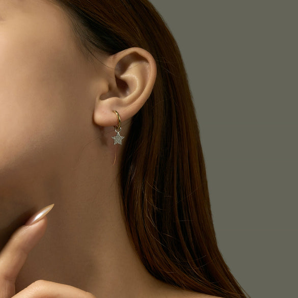 S925 Sterling Silver Heart Pendant Earrings Microinlaid Zirconium Electroplated Platinum 18K Gold Fashionable