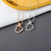 S925 Sterling Silver Heart Pendant Necklace With Buckle Chain Electroplated Full Diamond Style Clavicle Chain Fashion Jewelry For Women