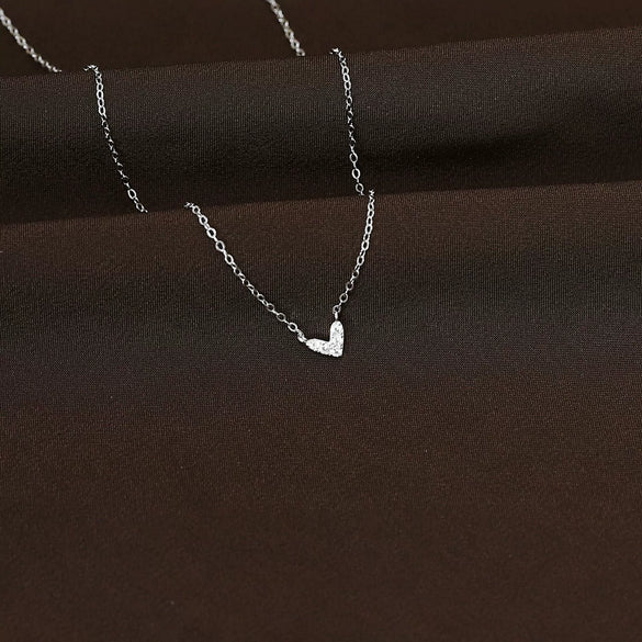 S925 Sterling Silver Heart Pendant Necklace With Diamonds And Letters Numbers Text Pattern 14K Gold Plated For Women