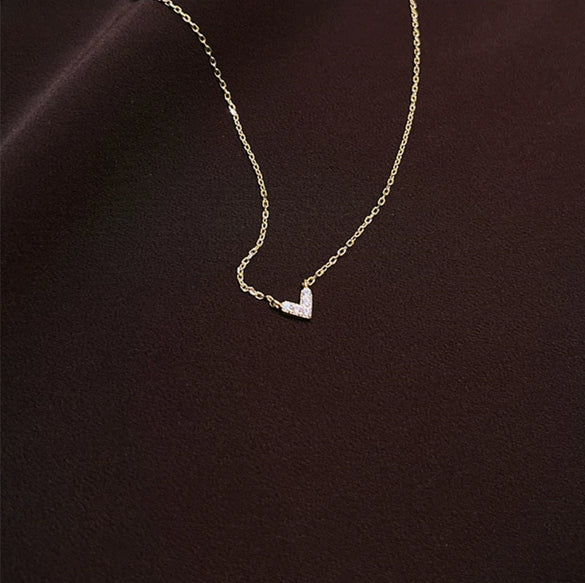 S925 Sterling Silver Heart Pendant Necklace With Diamonds And Letters Numbers Text Pattern 14K Gold Plated For Women