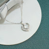 S925 Sterling Silver Heart Pendant Necklace With O Chain Electroplated Elegant Clavicle Chain For Women