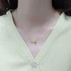 S925 Sterling Silver Heart Pendant Necklace With Zircon Electroplated Cross Chain Light Luxury Clavicle Necklace For Women