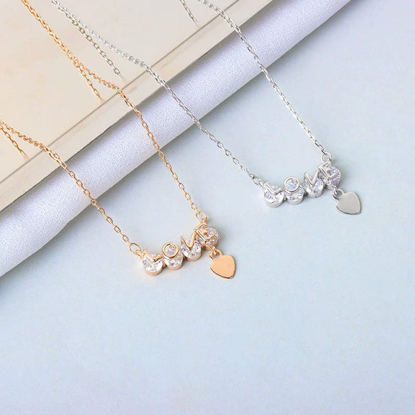 S925 Sterling Silver Heart Pendant Necklace With Zircon Electroplated Cross Chain Light Luxury Clavicle Necklace For Women