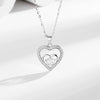 S925 Sterling Silver Heart Shape Clavicle Necklace Elegant Style