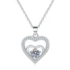 S925 Sterling Silver Heart Shape Clavicle Necklace Elegant Style