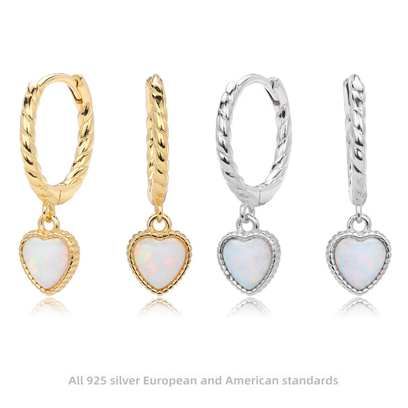 S925 Sterling Silver Heart Shape Love Earrings For Women Light Luxury Fashion Jewelry