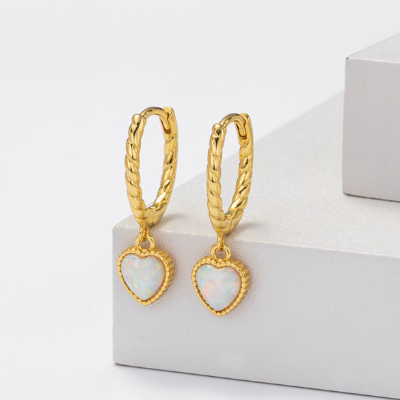 S925 Sterling Silver Heart Shape Love Earrings For Women Light Luxury Fashion Jewelry