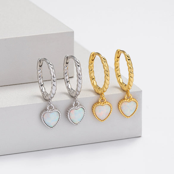 S925 Sterling Silver Heart Shape Love Earrings For Women Light Luxury Fashion Jewelry