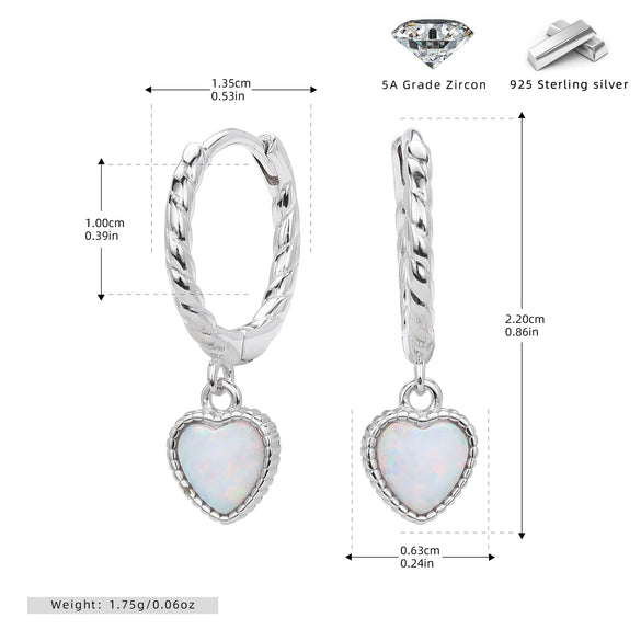 S925 Sterling Silver Heart Shape Love Earrings For Women Light Luxury Fashion Jewelry