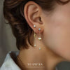S925 Sterling Silver Heart Shape Love Moon With Zirconia Earrings For Women Light Luxury Style