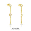 S925 Sterling Silver Heart Shape Love Moon With Zirconia Earrings For Women Light Luxury Style