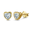 S925 Sterling Silver Heart Shape Love Stud Earrings Inlaid With 4A Zircon Electroplated