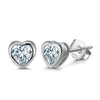 S925 Sterling Silver Heart Shape Love Stud Earrings Inlaid With 4A Zircon Electroplated