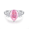 S925 Sterling Silver Heart Shape Pink Zircon Inlaid Women's Ring