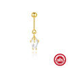 S925 Sterling Silver Heart Shape Water Drop White Opal Opal Tassel Moonstone Inlaid With Zirconium Flat Head Threaded Piercing Earrings