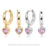 S925 Sterling Silver Heart Shape Women's Fashion Love Zircon Earrings Jewelry