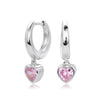 S925 Sterling Silver Heart Shape Women's Fashion Love Zircon Earrings Jewelry