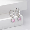 S925 Sterling Silver Heart Shape Women's Fashion Love Zircon Earrings Jewelry