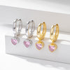 S925 Sterling Silver Heart Shape Women's Fashion Love Zircon Earrings Jewelry