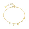 S925 Sterling Silver Heart Shape Zircon Women's Bracelet