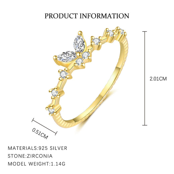 S925 Sterling Silver Heart Shape Zirconia Women's Fashion Ring