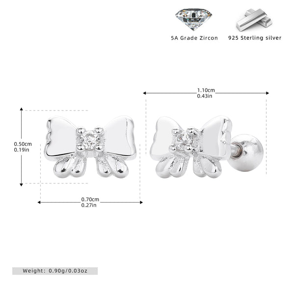 S925 Sterling Silver Heart Shape Zirconium Inlaid Electroplated Women's Earrings